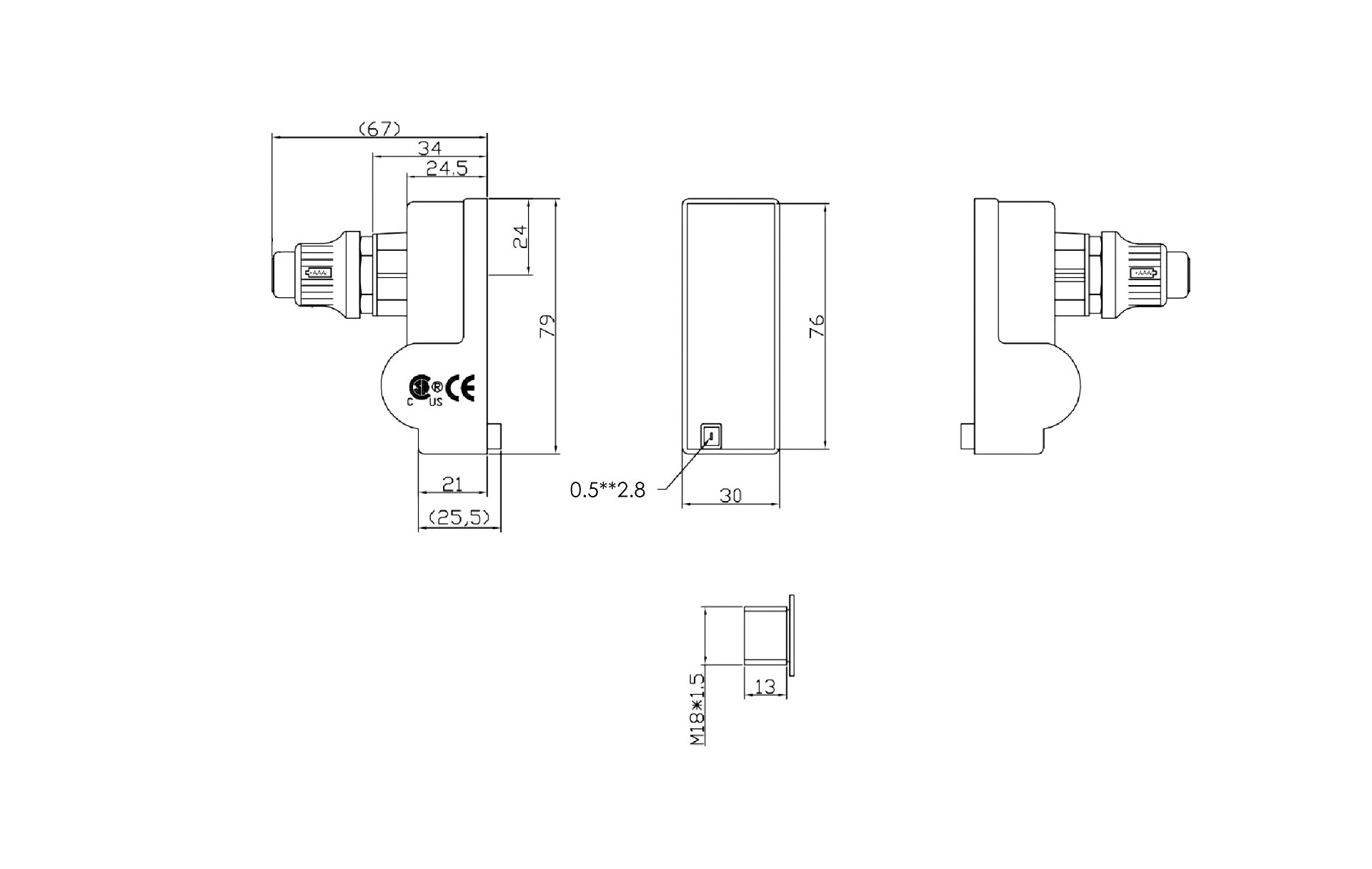 Battery Igniter Dimensions