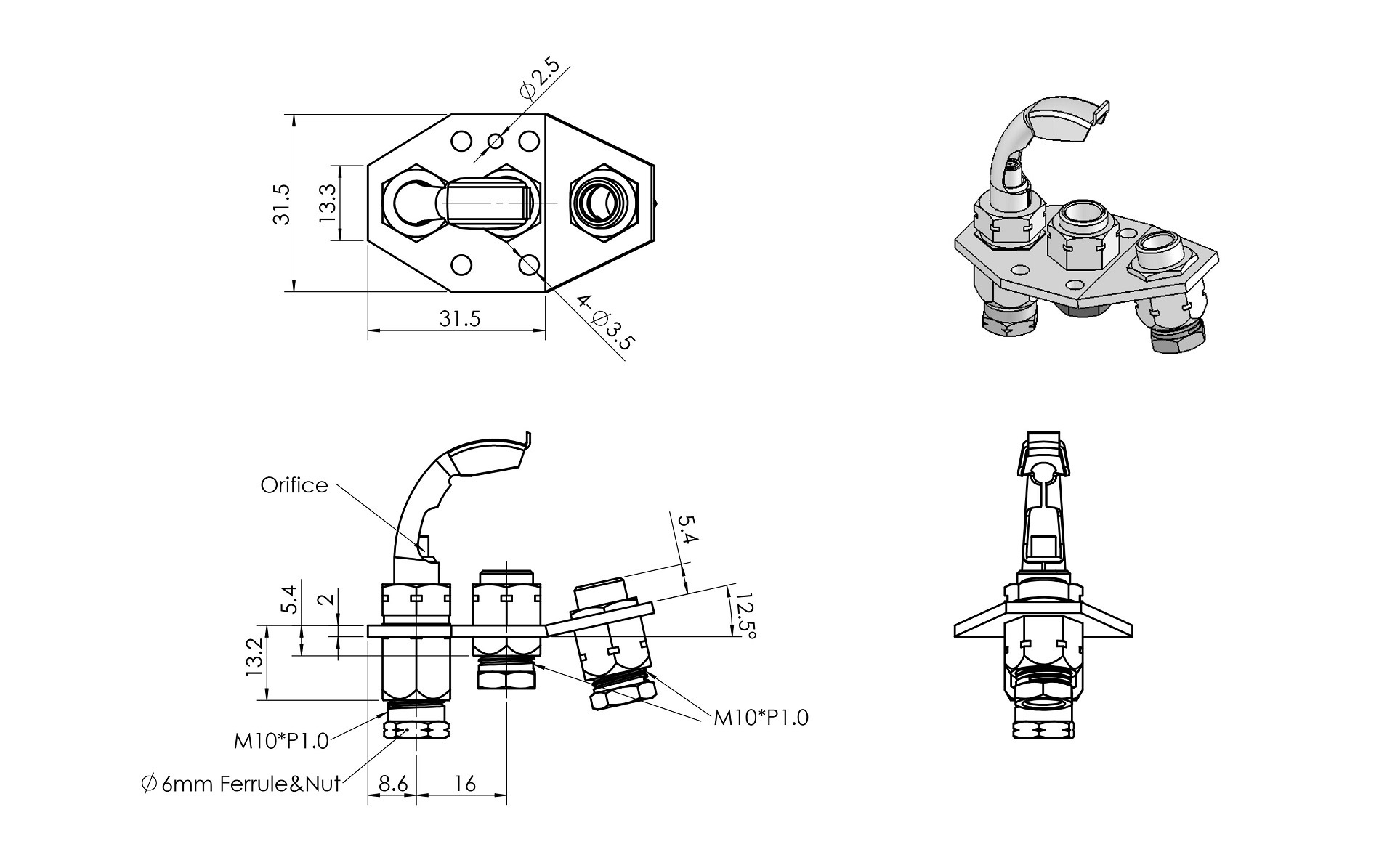 B17H7 Pilot Burner Dimensions