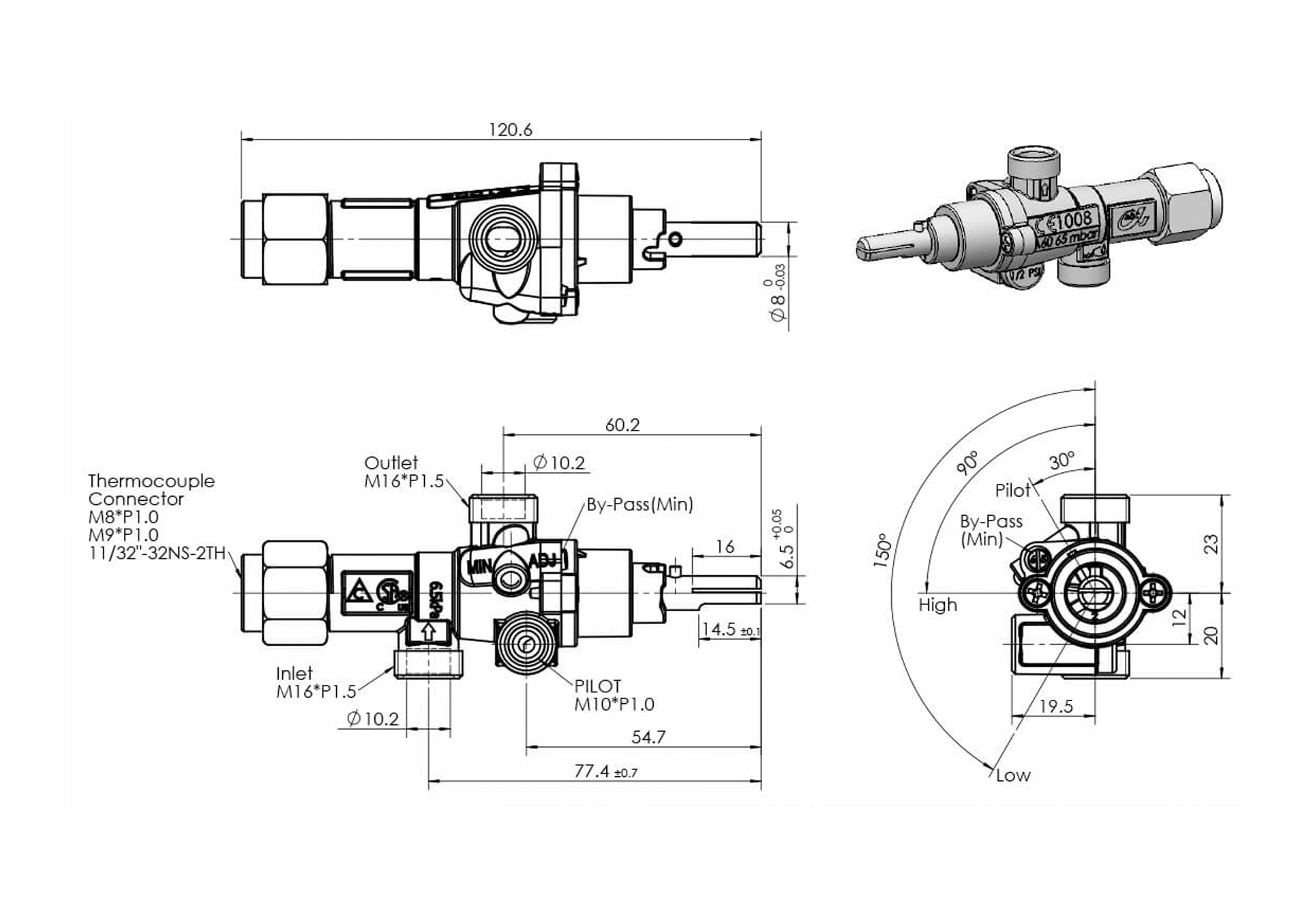 A60 Safety Valve with Pilot Spigot Installation Alpha Brass Controls