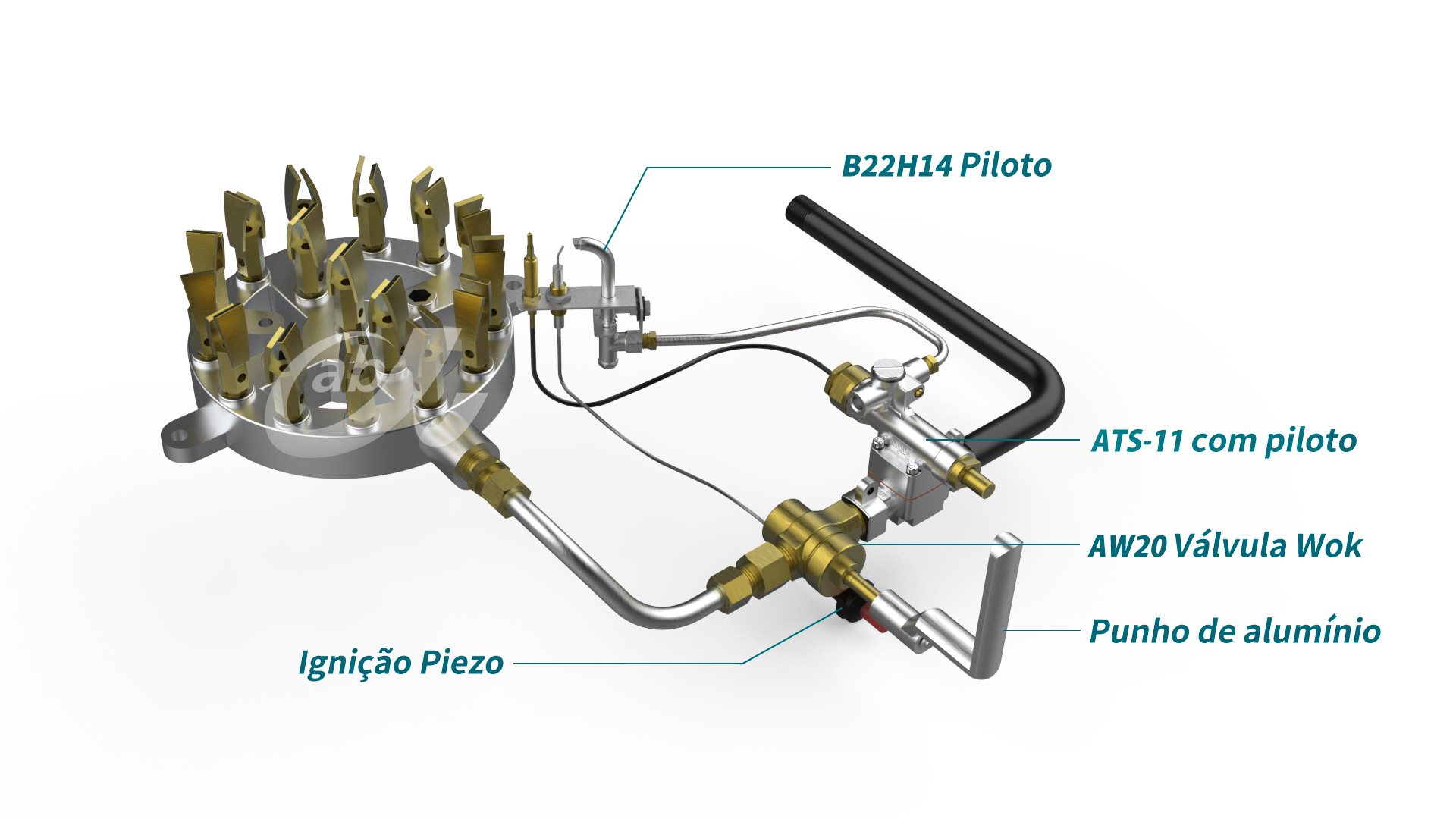 Economical Wok Solution plan is equipped with AW20 high flow 240,000 BTU Chinese wok valve and ATS-70 safety valve